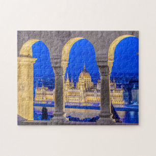 Hungarian Parliament Building at Dusk Jigsaw Puzzle