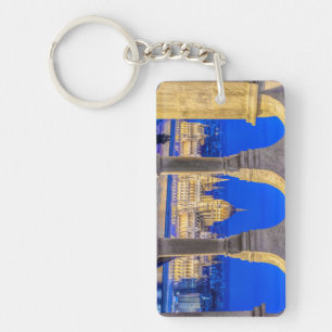 Hungarian Parliament Building at Dusk Key Ring