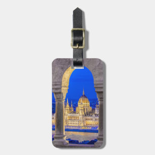 Hungarian Parliament Building at Dusk Luggage Tag