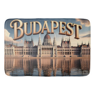 Hungarian Parliament Building in Budapest Bath Mat