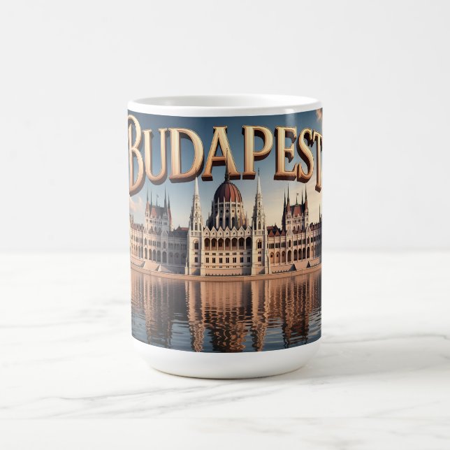 Hungarian Parliament Building in Budapest Coffee Mug (Center)