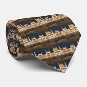 Hungarian Parliament Building in Budapest, Hungary Tie