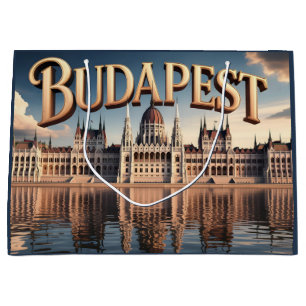 Hungarian Parliament Building in Budapest Large Gift Bag