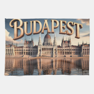 Hungarian Parliament Building in Budapest Tea Towel