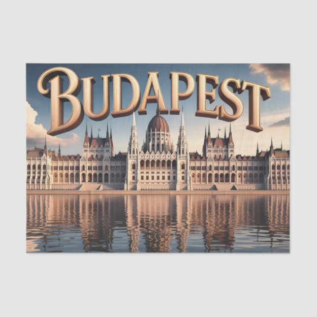 Hungarian Parliament Building in Budapest Tissue Paper (Front)