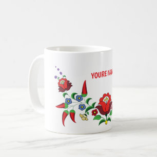 Hungarian personalised floral coffee mug