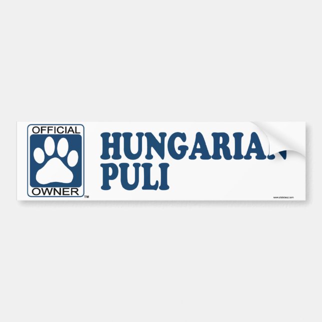 Hungarian Puli Blue Bumper Sticker (Front)