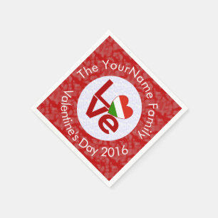 Hungarian Red Letter LOVE Flag Personalised Napkin