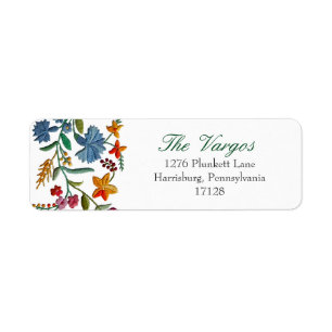 Hungarian Rhapsody #2 Folk Embroidery Return Address Label