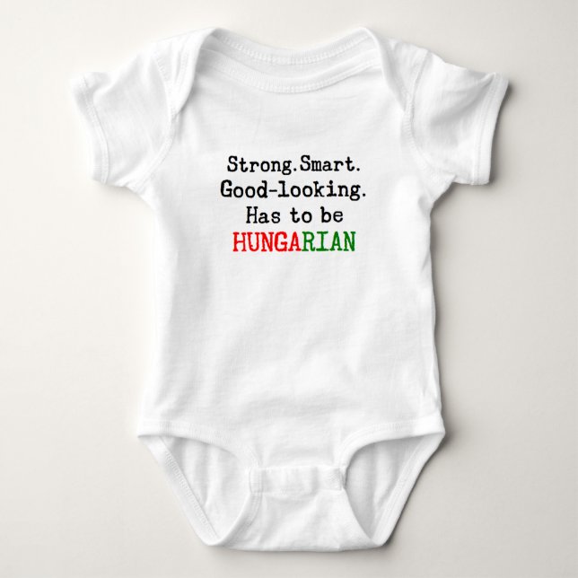 hungarian strong baby bodysuit (Front)