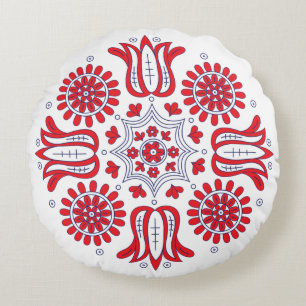 Hungarian Traditional Pattern Round Cushion