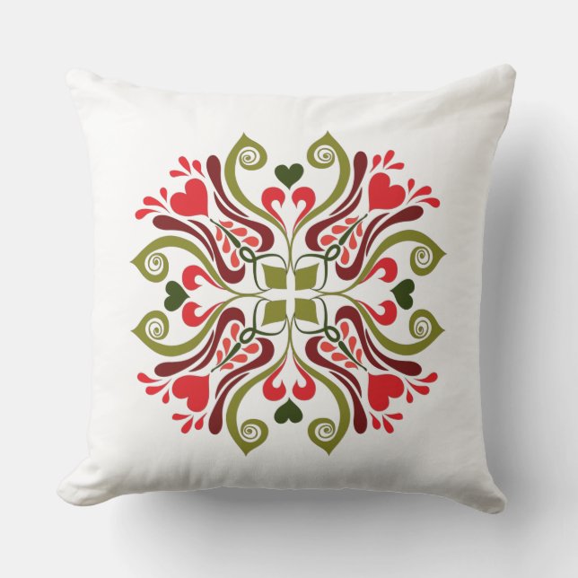 Hungarian Tulip Floral Motif Cushion (Front)