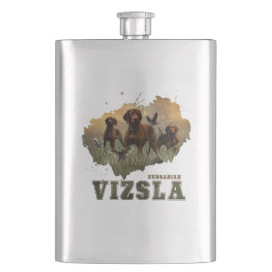 Hungarian Vizsla Art    Hip Flask