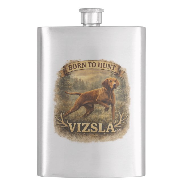 Hungarian Vizsla Art    Hip Flask (Front)