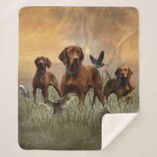 Hungarian Vizsla Art   Sherpa Blanket