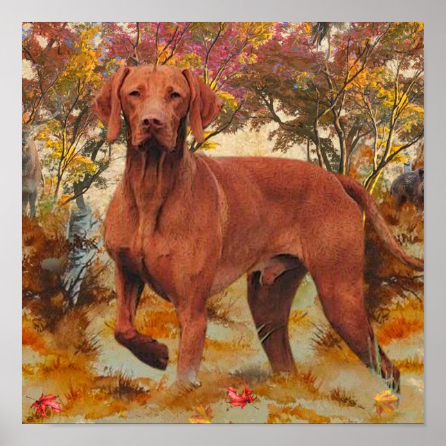 Hungarian Vizsla art  Throw Pillow Glass Coaster C Poster (Front)