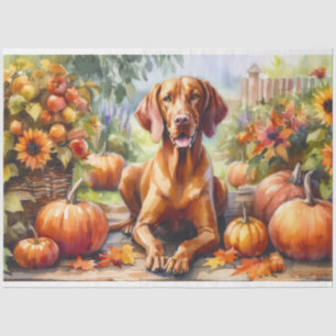Hungarian Vizsla Autumn Leaves Decoupage Tissue Paper