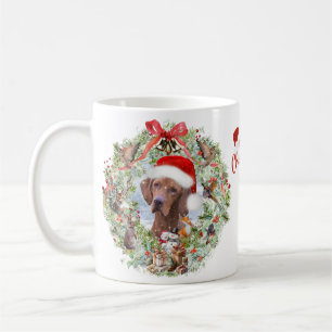 Hungarian Vizsla Christmas wreath Coffee Mug