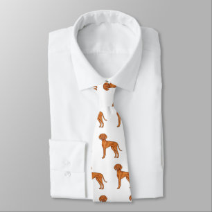 Hungarian Vizsla Cute Cartoon Pointer Dog Pattern Tie