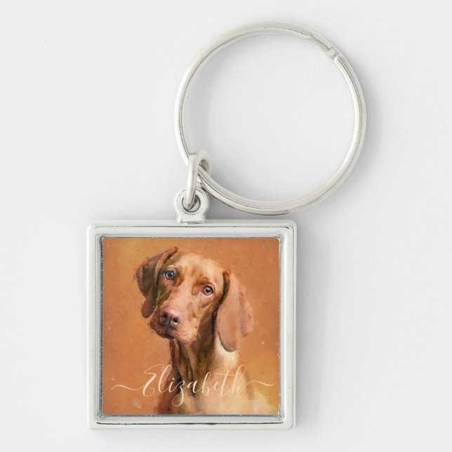 Hungarian Vizsla Dog Key Ring (Front)