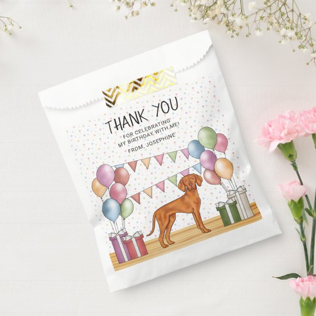 Hungarian Vizsla Dog Pastel Birthday Thank You Favour Bag (Sealed)