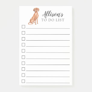 Hungarian Vizsla Dog Personalised To Do List Post-it Notes