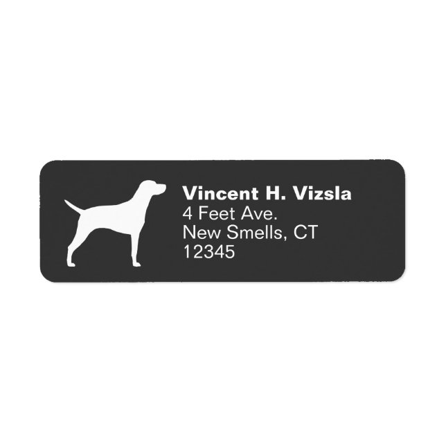 Hungarian Vizsla Dog Silhouette Return Address Label (Front)