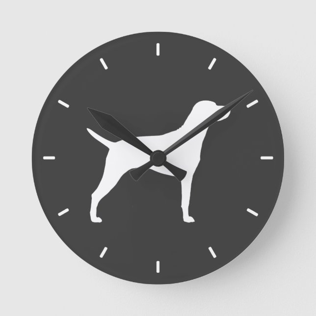 Hungarian Vizsla Silhouette Round Clock (Front)