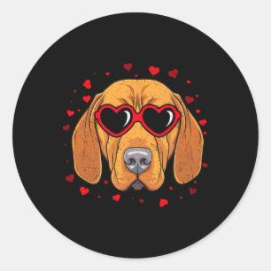 Hungarian Vizsla Valentine Heart Cute Dog Lovers Classic Round Sticker