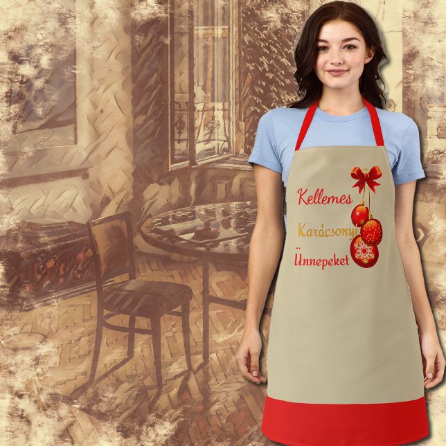 Hungarian Xmas Greetings     Apron (Creator Uploaded)