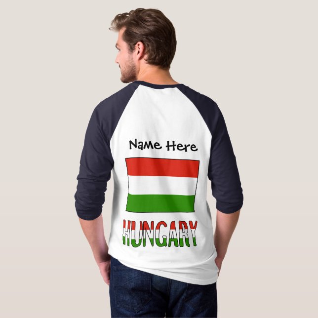 Hungary and Hungarian Flag Personalised  T-Shirt (Back Full)