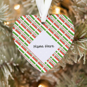 Hungary and Hungarian Flag Tiled Personalised  Ornament