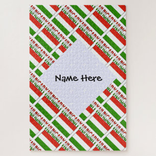 Hungary and Hungarian Flag Tilled with Your Name Jigsaw Puzzle
