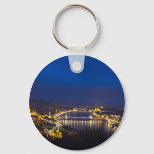 Hungary Budapest at night panorama Key Ring