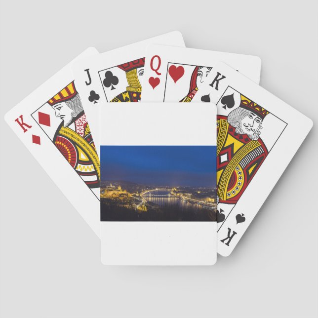 Hungary Budapest at night panorama Playing Cards (Back)