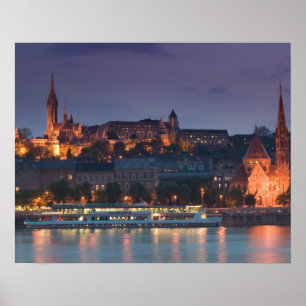 HUNGARY, Budapest: Castle Hill, Calvinist Church Poster