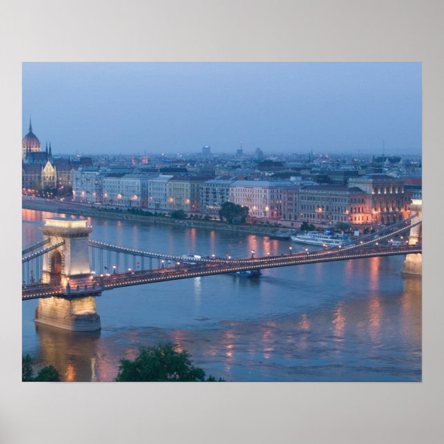 HUNGARY, Budapest: Szechenyi (Chain) Bridge, 3 Poster (Front)