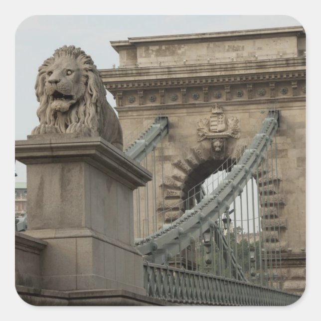 Hungary, capital city of Budapest. Historic 2 Square Sticker (Front)