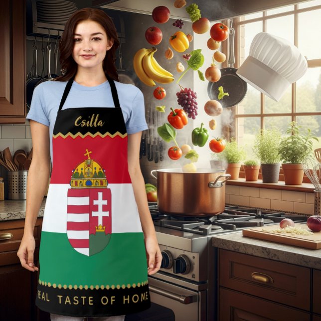 Hungary Chefs Apron, Hungarian Flag Apron (Hungary Chefs Apron / patriotic, name)