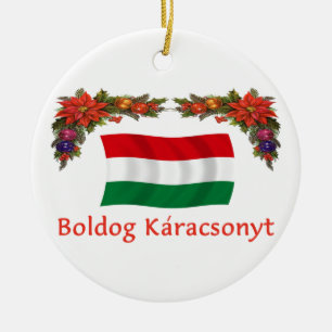 Hungary Christmas Ceramic Ornament