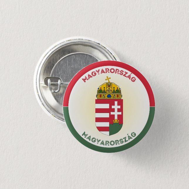 Hungary Coat of Arms Circle Shape 3 Cm Round Badge (Front & Back)