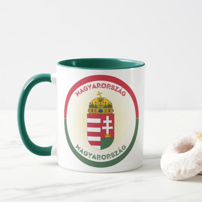 Hungary Coat of Arms Circle Shape Mug (With Donut)