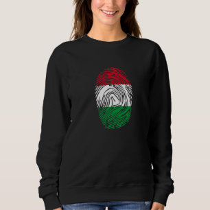 Hungary Country Flag Fingerprint DNA Sweatshirt