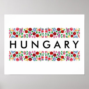 hungary country symbol name text folk motif tradit poster
