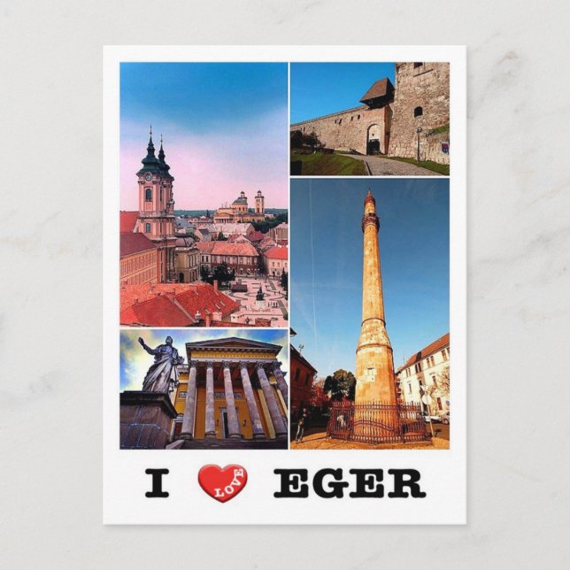 Hungary - Eger - I Love - Postcard (Front)