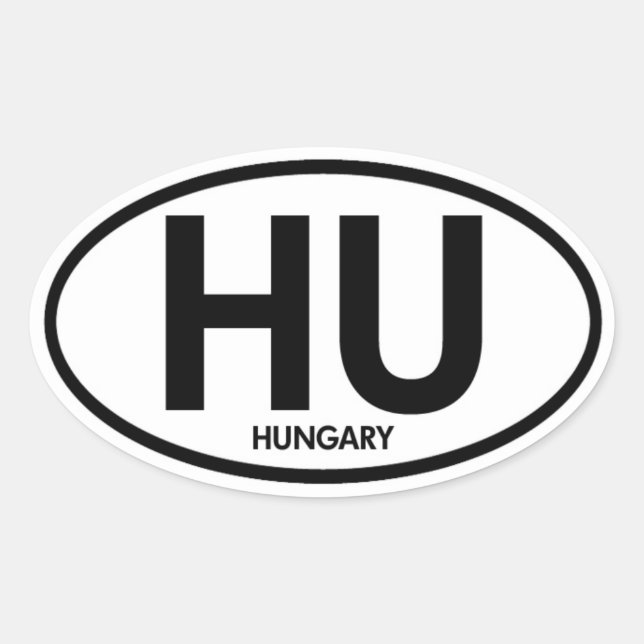 Hungary Euro Car Oval Sticker (Front)