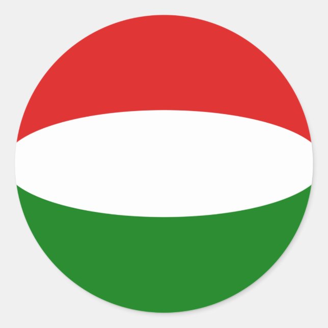Hungary Fisheye Flag Sticker (Front)