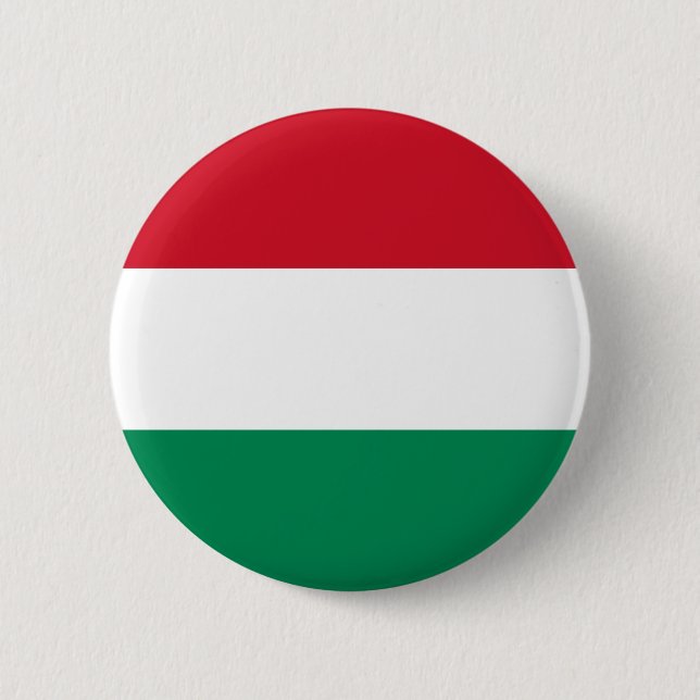 Hungary flag  6 cm round badge (Front)