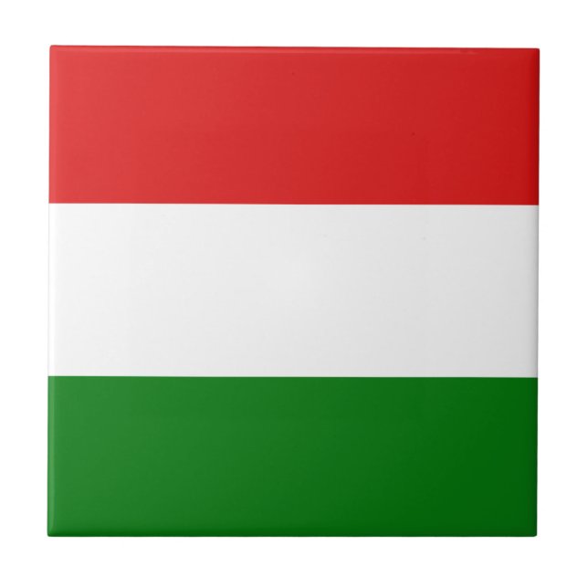 Hungary Flag Ceramic Tile (Front)