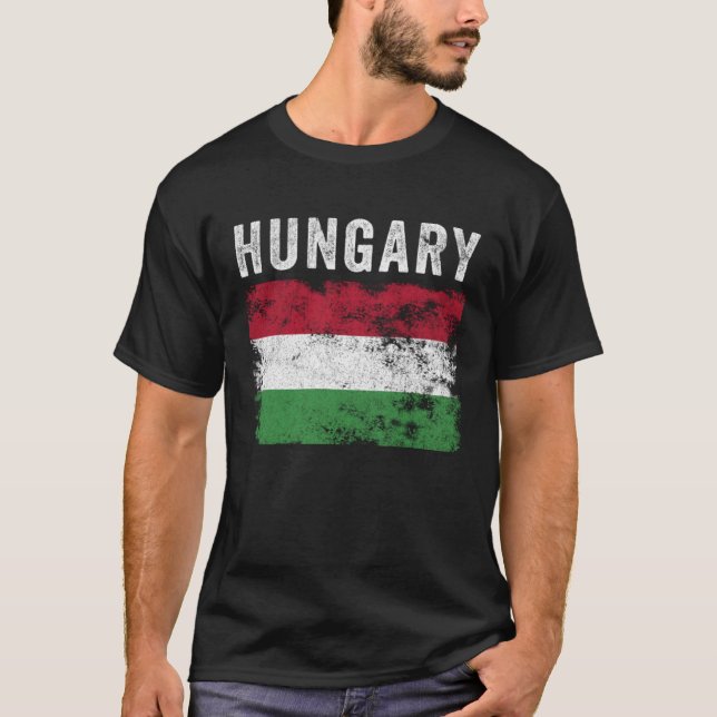 Hungary Flag Distressed  Men Women Kids  Hungarian T-Shirt (Front)